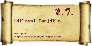Ménesi Tarján névjegykártya